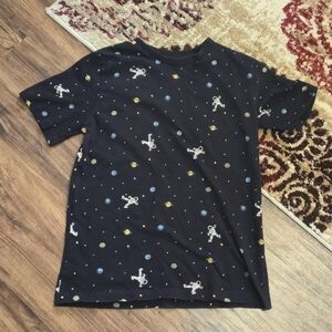 Astronaut Print Kids T-Shirt - Black